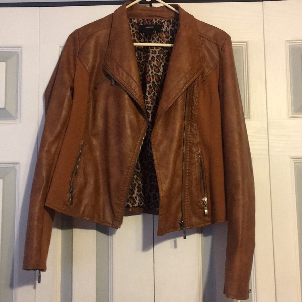 Forever 21 brown leather jacket